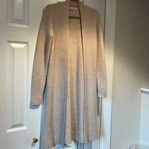 LOFT Open Front Chevron Pattern Sweater Cardigan